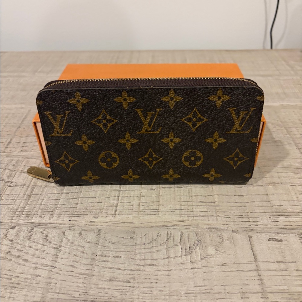 Louis Vuitton Brown and Gold Monogram Zip Wallet